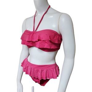Kenneth Cole Reaction Pink Ruffle Bikini (M)